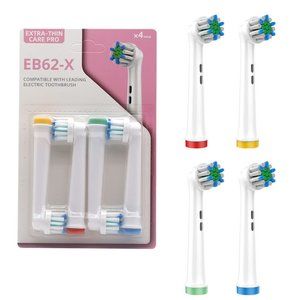 4-Pack Replacement Toothbrush Heads: Compatible with Oral B Braun (4 Pk)
